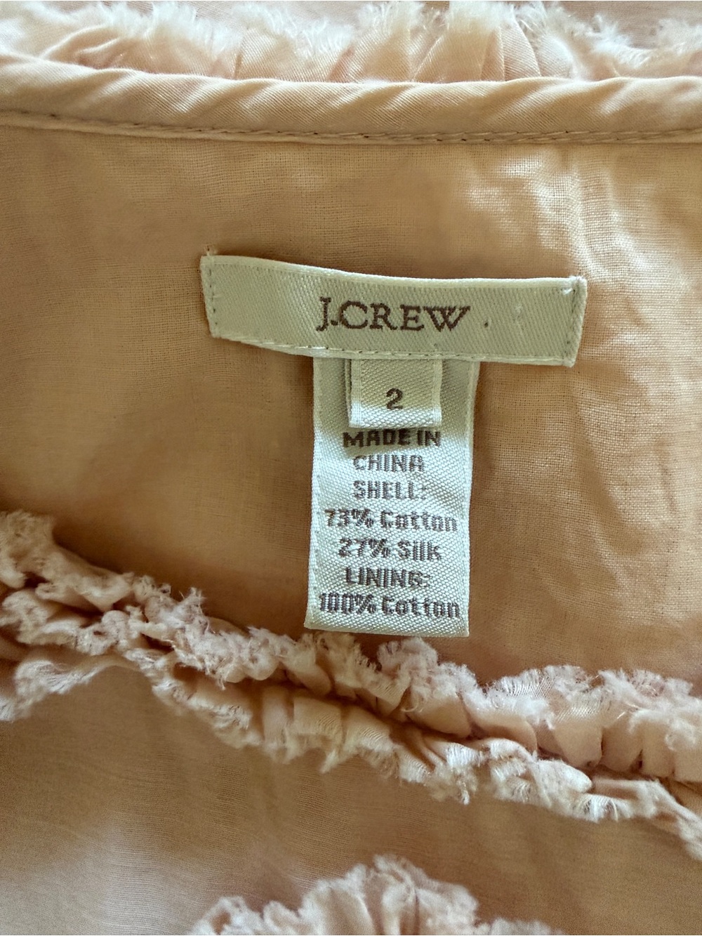 J. Crew Peach Sleeveless Top with Ruffled Appliqué Detail - Picture 2 of 3